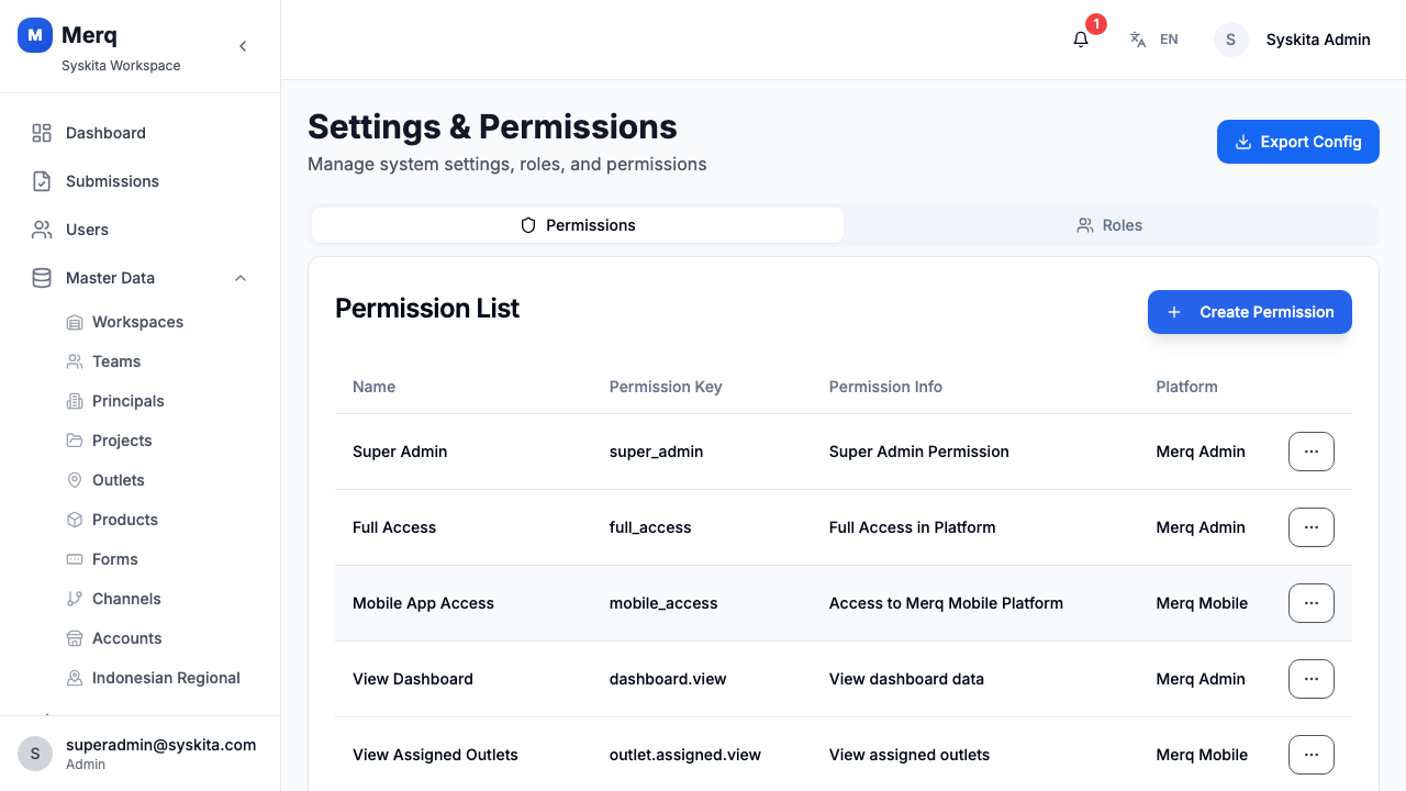 Settings Permissions